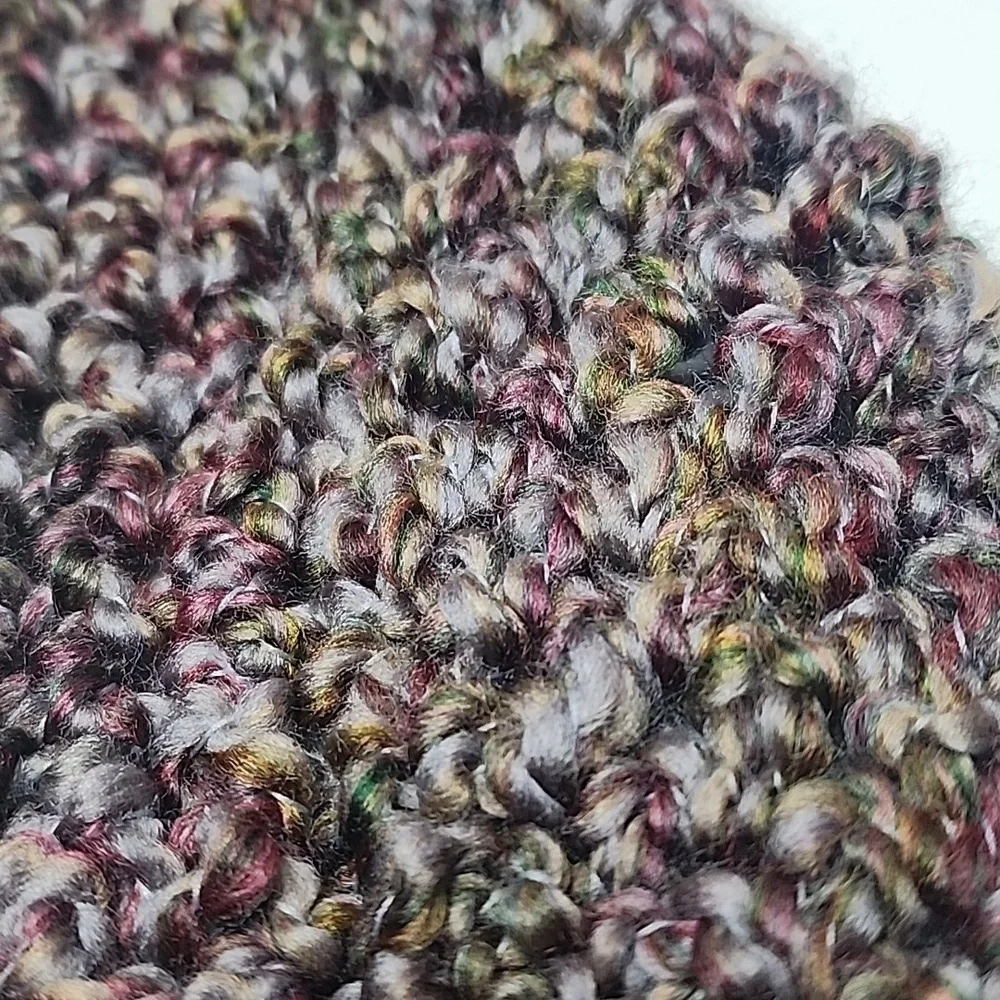 Chunky Crocheted Infinity Scarf in Multicolor Earth Hues Handmade